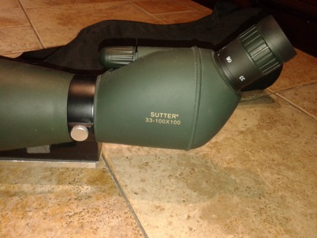 Vendo telescopio terrestre para tiro marca sutter 33-100 x 100, esta completo con las tapas de las lentes, 00