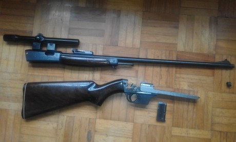 :helicopter: Carabina Unique X51Bis, calibre 22 Lr, buen estado general, estriado perfecto, con cañon 60