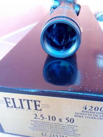 vendo visor bushnell elite 4200 2.5-10x50 con reticula iluminada en segundo plano focal,tubo de 30.
hecho 10