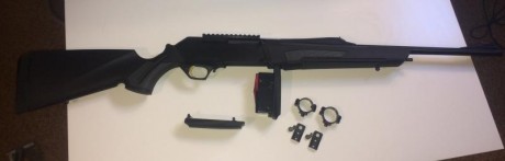 En perfecto estado. Cañon acanalado, alzas de batida y seguro HC. Incluye rail tipo picatinny para punto 00