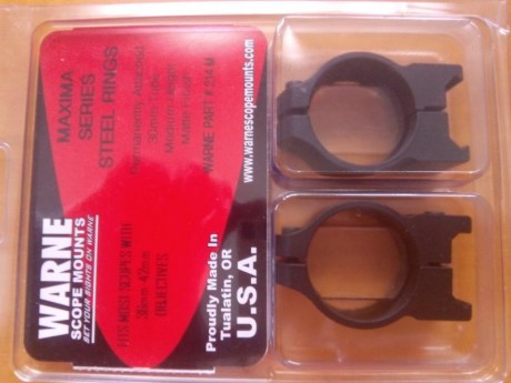 Pongo a la venta estas anillas Warne para visores de 30 mm de diámetro y altura media, fabricadas en acero 01