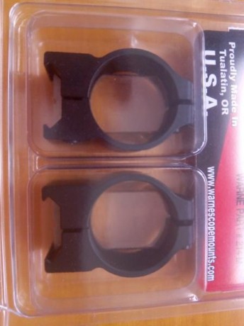 Pongo a la venta estas anillas Warne para visores de 30 mm de diámetro y altura media, fabricadas en acero 00