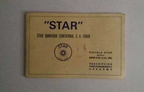 Pongo este anuncio de un compañero.
Pistola Star modelo Super S cal. 380 (9 corto)
En perfecto estado 10