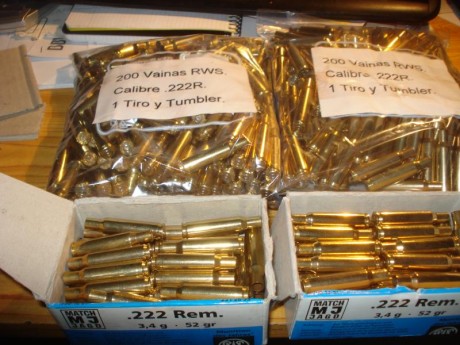 Muy buenas,

Vendidas las 500 vainas marca RWS del calibre .222R con un único disparo efectuado y pulidas 01