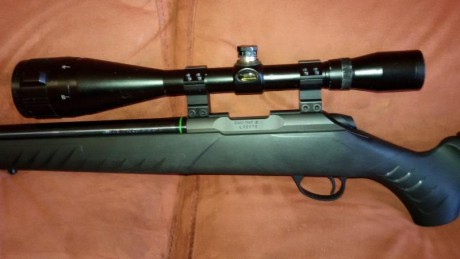Con disparador a pelo.
Visor BSA Contender 36x50. Usado
Anillas Sport Macht.
El rifle tiene 2 meses y 02