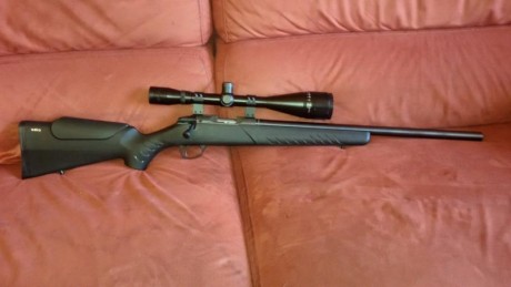 Con disparador a pelo.
Visor BSA Contender 36x50. Usado
Anillas Sport Macht.
El rifle tiene 2 meses y 00