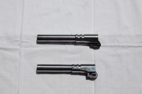 Vendos dos cañones para pistola Tanfoglio.
Uno de 9mm PB, longitud 120 mm, longitud hasta estrias de desamartillado 00