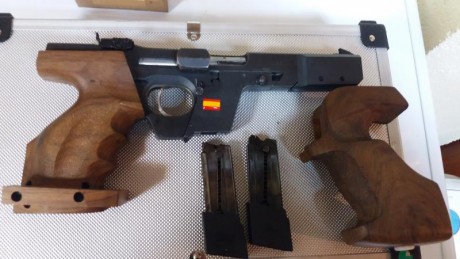 WALTHER GSP con carros del 22 y del 32, dos cargadores de cada calibre,el carro del 32 tiene contrapeso 10