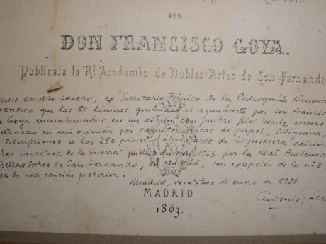 Vendo dos aguafuertes de Goya, primera edición de los 250 ejemplares de los Desastres de la Guerra, publicadas 02