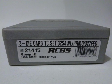 vendo dies RCBS calibre 32 S&W

Solo aclarar una cosa, la referencia 21415 es el grupo de dies del 01
