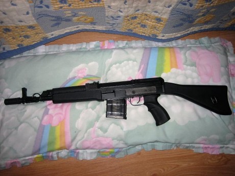 Hola. Vendo este rifle impecable, con muchos accesorios, cargadores de 10 y de 30, bípode original, dos 01
