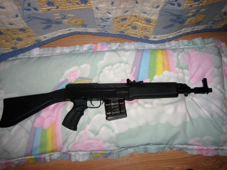 Hola. Vendo este rifle impecable, con muchos accesorios, cargadores de 10 y de 30, bípode original, dos 00
