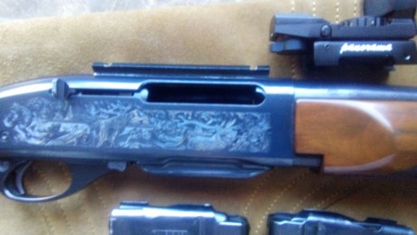 Pongo en venta este rifle Remington 7400 Carbine cal 30-06 sp, con monturas y bases Warne , visor Zenisson 11