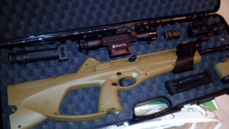 Hola,

Vendo carabina de CO2 marca UMAREX, importada de Alemania. Reproducción de la Beretta CX4 Storm 02