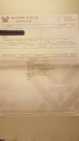 Vendo visor de batida Vortex 1-4x24 Crossfire II con retícula V-Brite con punto rojo iluminado, con once 20