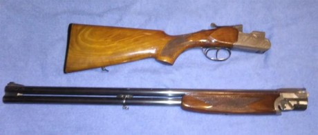 Escopeta superpuesta Felix Sarasketa y Cia; cañon de 71 cm, culata a 40cm original, dos disparadores, 00