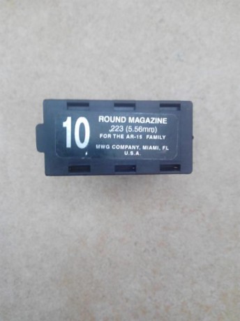 Hola, vendo un cargador nuevo de 10 tiros para AR-15 ( para colección ) , es de la marca MWG. Está en 01