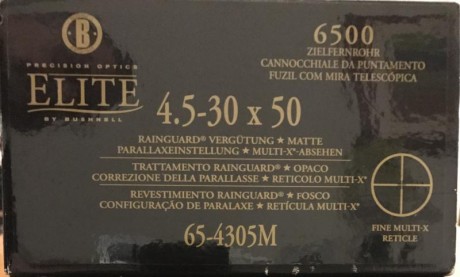 Vendo visor Bushnell Elite 6500 4,5-30X50 yo he realizado con el menos de 200 disparos, 500€ portes no 02