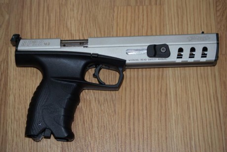 Vendo Walther SP 22 M 2 cañon de 6 pulgadas
Pocos tiros
Calibre 22 Lr
Guiada en F
Precio 100 € portes 01