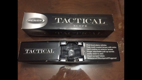 Trato por mensaje privado. Gracias. Pego traducción co características. 
https://es.lejarazusport.com/visor-weaver-tactical-3-15x50-sf-de-30mm-con-reticula-mil-dot-con-ajuste-en-mills.html
Weaver 01