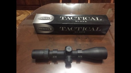 Trato por mensaje privado. Gracias. Pego traducción co características. 
https://es.lejarazusport.com/visor-weaver-tactical-3-15x50-sf-de-30mm-con-reticula-mil-dot-con-ajuste-en-mills.html
Weaver 00