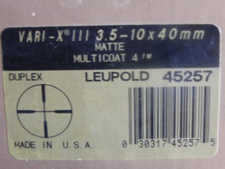 Hola, vendo un visor Leupold 3.5-10x40, el visor practicamente no tiene uso, solo unas rozaduras en el 02