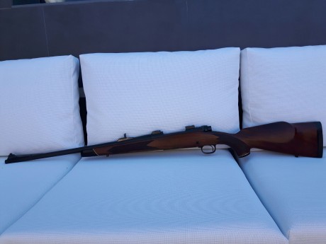 Vendo lote de 2rifles: 1) Santa Bárbara mod. Luxe, 7 mmRM, estado muy bueno, madera al aceite, cantonera 02
