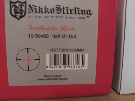 Vendo visor Nikko Stirling Target Máster 10-50x60 Half Mil Dot está nuevo porque no he llegado a usarlo. 02