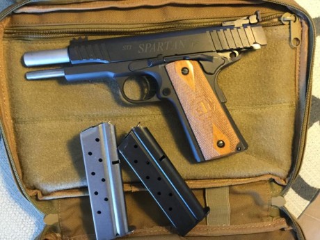 Se vende pistola STI modelo Spartan, calibre 9 mm.
Pistola monohilera 1911 con dos cargadores y su caja 00