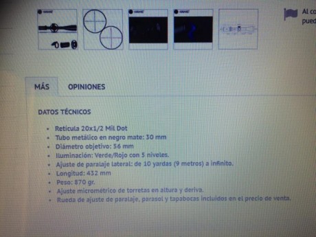 VENDO DOS VISORES HAWKE SIDEWINDER 8X32X56 ( JUNIO 2017) ,COMPLETAMENTES NUEVOSY COMPLETOS DE ACCESORIOS 01