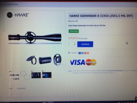 en accesorios para el TIRO DE SEGUNDA MANO. vendo dos visores HAWKE SIDENWINDER DE 8X32X56 de este año 02