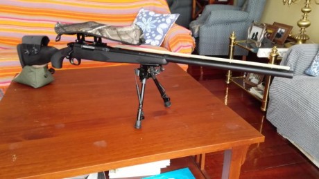 Vendo equipo F-Class compuesto por SAQUETE trasero en loneta y refuerzos en piel , BIPODE tipo Harris 41