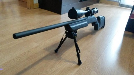 Se vende rifle Remington Police 700.
Culata Varmint Tactical Color Urbano.
Calibre 308
Visor Leapers americano 01