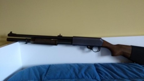 Que tal, vendo escopeta de corredera franchi con alza y punto de mira , prolongador , 7 disparos un clásico, 00