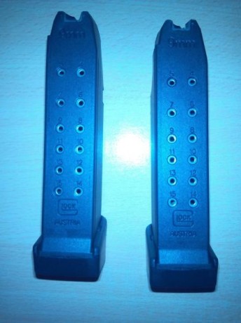 pues lo dicho cambio o vendo dos cargadores de glock 19 practicamente nuevos con tapeta +2 incorporada,por 00