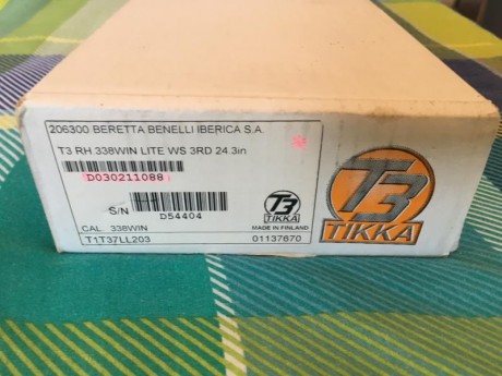 Vendo un T3 en 338WM con dos cargadores y en su caja original (solo probado)

Un saludo 00