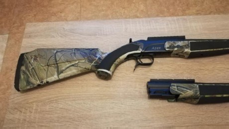 Buenas tardes, se vende este monotiro con 2 cañones:
Cañón calibre. 308 de 20", este solo ha disparado 02