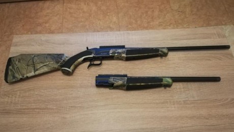 Buenas tardes, se vende este monotiro con 2 cañones:
Cañón calibre. 308 de 20", este solo ha disparado 00