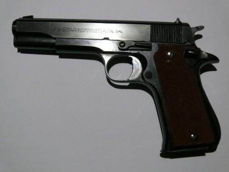 Se vende pistola Star modelo Super cal 9 Largo. Guiada y recamarada como 9 Pa 02