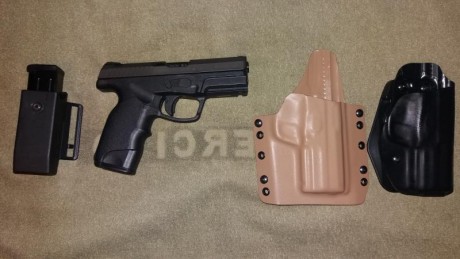 Vendo Steyr M9A1 guiada en julio 2016, la vendo por querer cambiar al calibre 45 acp.

-La vendo con tres 00