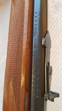 Vendo Marlin 444SS con algunas mejoras como extensión de martillo, punto de mira, carril para mira y correa, 01