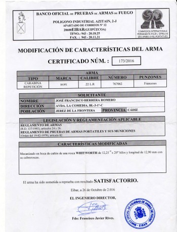 Vendo Carabina Cal 22LR. Fabricada por la celebre Manufactura de armas de Saint Etienne ( Francia ).
Canon 20