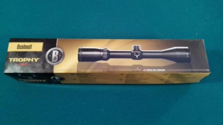 Hola a todos.
En venta por falta de uso. Visor BUSHNELL Trophy XLT 4-12x40 con retícula Multi-X, tubo 02