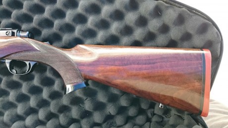 Vendo Ruger M77 458 WM en un estado inmejorable. 
Maderas al aceite con puntal y pistolete en ébano. 
Precio 02