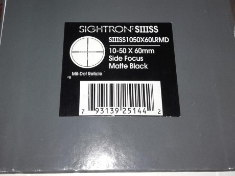 Vendo visor Sightron 10-50x60 Mil dot con muy poco uso, pasaria por nuevo, incluyo anillas para carril 02