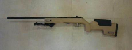 en 22lr con culata artesanal de madera pintada y carrillera de kidex. Se regala monturas para visor y 01