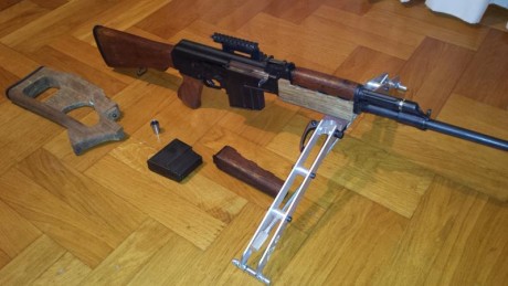 Se vende Zastava M76 calibre 8x57 con extras:
Soporte lateral para visor
Dies marca RCBS
Culata tipo Dragunov 02
