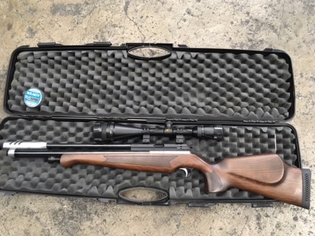 Vendo equipo completisimo de pcp compuesto por :
- carabina PCP BSA HORNET ultra calibre 5,5, con depósito 161