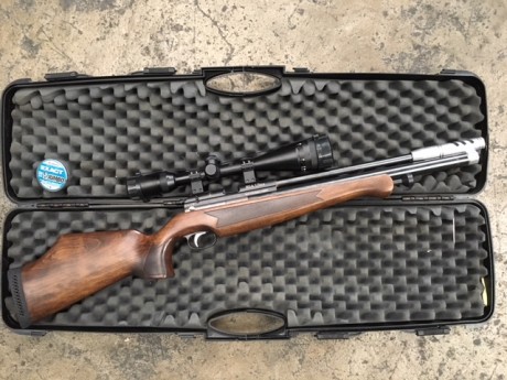 Vendo equipo completisimo de pcp compuesto por :
- carabina PCP BSA HORNET ultra calibre 5,5, con depósito 160