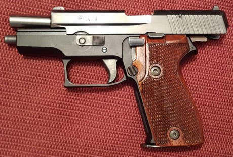   Hola a tod@s!

Vendo en Madrid Sig Sauer P225 guiada en "F".
Calibre 9mm PB.

Se entrega con 21